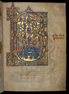 Ms 322 f.7r, Salme 1, initial B, Jesses træ, illustration fra 